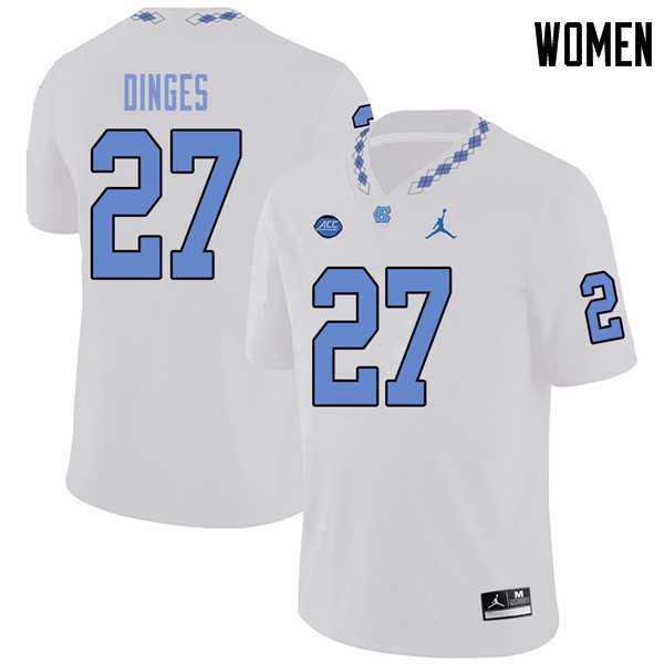 Jordan Brand Women #27 Jack Dinges North Carolina Tar Heels College Football Jerseys Sale-White